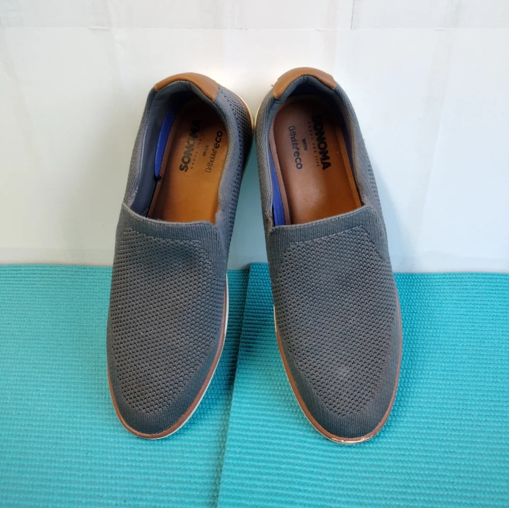 Sonoma Dewitt Men's Slip On Shoes Knitted Grey Ortholite 12M
